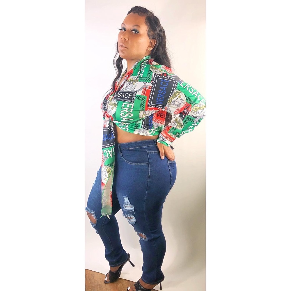 Medium wash plus size jeans